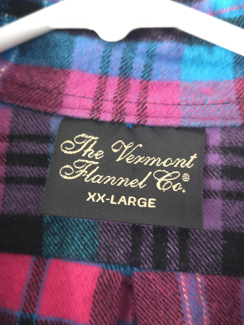 Plaid Button-Down Flannel Shirt in Pink & Blue - Picture 3 of 4